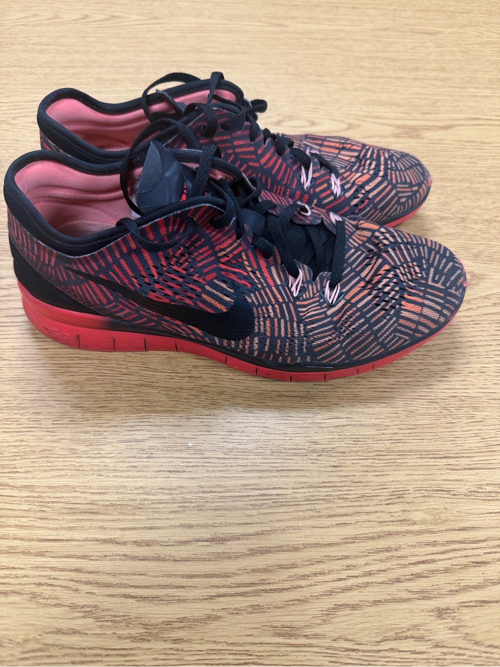 Nike Free 5.0 TR FIT 5 Red Black Womens Running Sneakers Shoes size 8.5